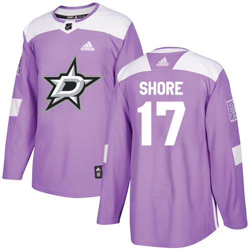 Adidas Stars #17 Devin Shore Purple Authentic Fights Cancer Stitched NHL Jersey